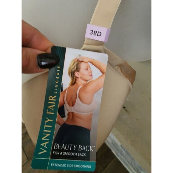 Vanity Fair Beauty Back Full Figure Wirefree Extended Side & Back Smooth 38D - Picture 2 of 8